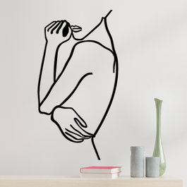 Wallity Woman 2 - Accesorio de pared de metal decorativo Negro